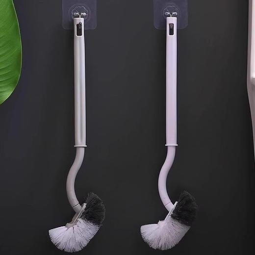 软毛厕所死角壁挂无刷子清洁家用马桶刷卫生间弯头清洁刷日式长柄 商品图3