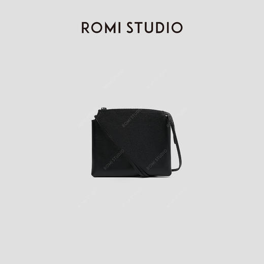 ROMI STUDIO“极简主义”100头层牛皮荔枝纹软皮斜跨小方包444LS002 商品图0