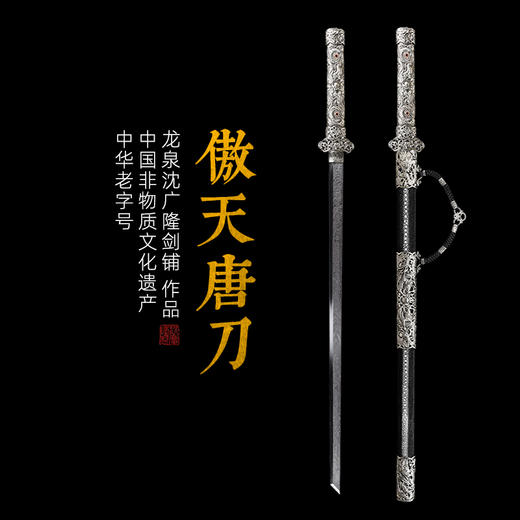 傲天唐刀  汉唐刀剑  龙泉沈广隆宝剑 一体刀剑传统宝剑  未开刃 商品图0