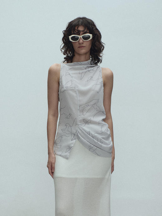 VC｜SS25065 Liberty skewed tank [上衣 深灰 / 浅灰 / 燕麦 ] 商品图1