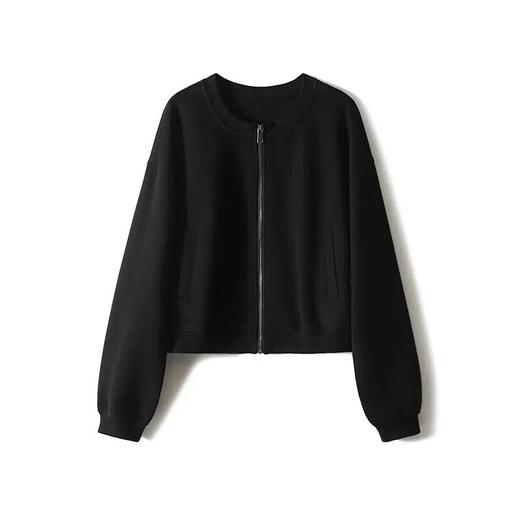 【高货ayts】全新升级【铂金会员257/天猫339/差价82】(12114) 洛诗琳长绒棉双面针织棒球服2025春款高级感短款上衣 商品图4