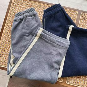 2025春季男女儿童软绵糯糯侧边条纹校园风通勤休闲直筒运动裤