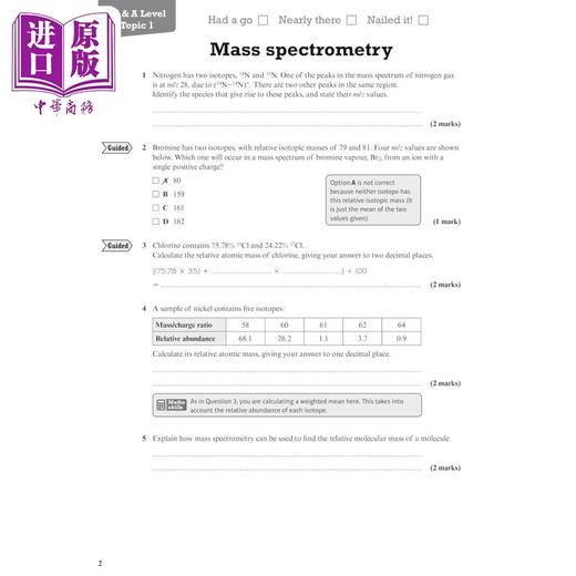 【中商原版】Pearson Revise 培生爱德思AS & Alevel化学复习练习册 Edexcel Chemistry Revision Workbook 2025 2026 exams 商品图4