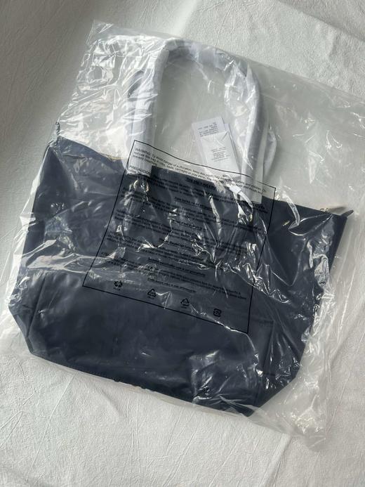 贝壳三 休闲拼色织带尼龙大容量单肩包简约金属手提托特包C022401 商品图3