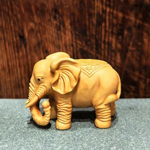 精雕福象°黄杨小摆件 商品图0