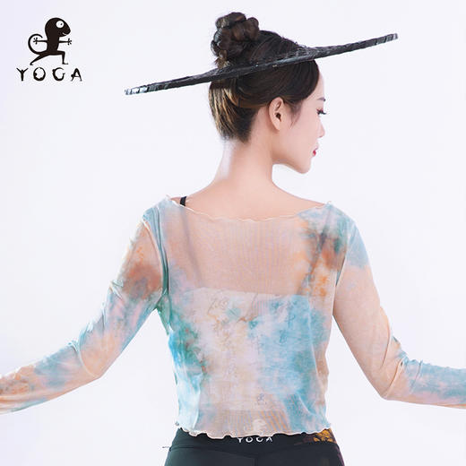 壁虎瑜伽【2502SY328】扎染宽松网纱长袖【5天发货】 商品图3