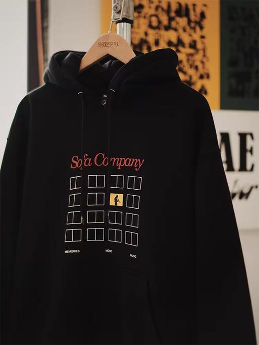 SUPERTOFU(SPTF) /CDT-AW24-H023/爵士剪影图案 加绒连帽卫衣 商品图1