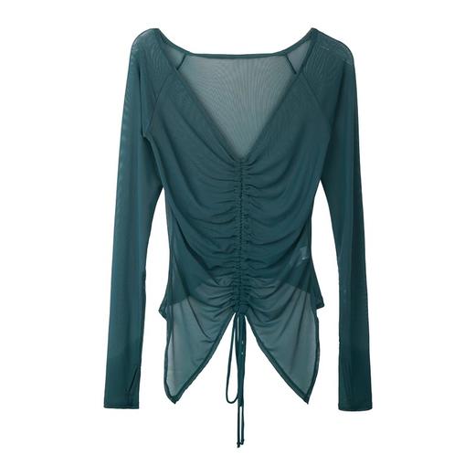 【限时秒】YOGACODE【火树银花系列】树大码瑜伽罩衫收腰显瘦欧美微胖运动罩衫长袖DWA215023 商品图4