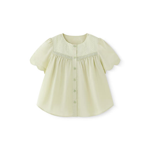 英氏儿童衬衫夏季轻薄透气女童上衣可爱百搭短袖衬衫中大童衣服 商品图4