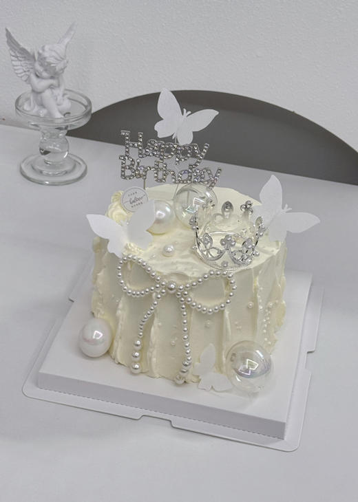 女神素雅蝴蝶皇冠蛋糕 商品图0