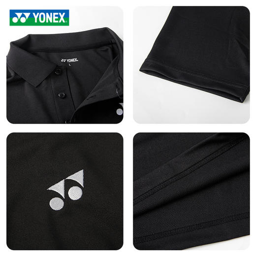 2025新款尤尼克斯YONEX羽毛球服速干透气POLO衫短袖立领 115915BCR/215915BCR男女同款 商品图4