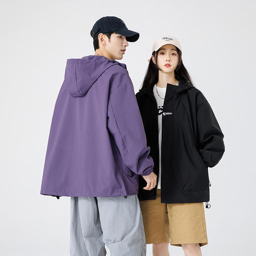 HOTDEMON春夏新款情侣款户外时尚百搭春秋季宽松工装防风防水夹克外套冲锋衣#745#J91 商品图4