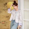 新中式国风提花圆领短外套，宽松百搭洋气拼接袖口上衣HR-YJLY8523A 商品缩略图1