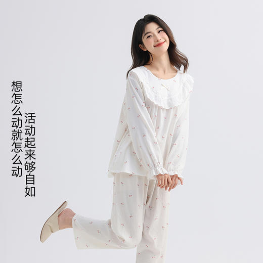 美季美优女士套头樱桃长袖套装 商品图4