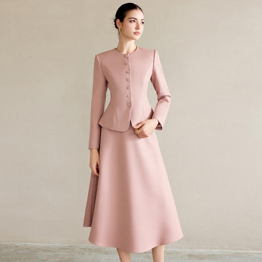 IWY/粉色温柔风西装套裙女秋季新款气质通勤职业装伞裙两件套时尚通勤职业装C2103+S2112 商品图1