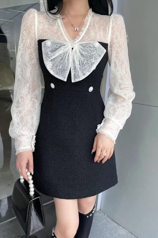 Stay2Weeks 蕾丝拼接蝴蝶结饰连衣裙 15533 商品图3