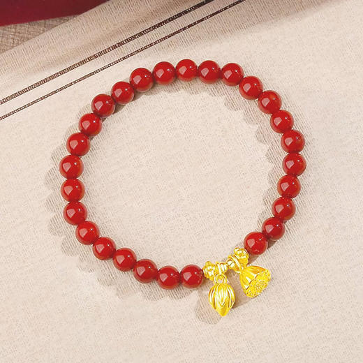 【经典】好事莲莲天然南红玛瑙手串 莲蓬玉石手链赤玉珠子国风百搭款一物一证 商品图2