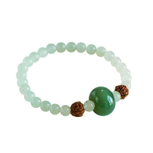 【经典】玺晶级天然和田玉青黛手串6mm  中式风格手链珠串触手细腻通透温润一物一证 商品图4