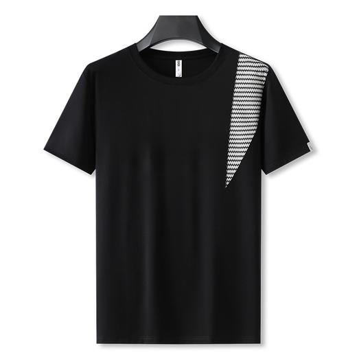 【DG】大依优型大码短袖T恤加肥加大时尚拼接短袖T恤男夏季薄款上衣胖子圆领棉质 商品图4