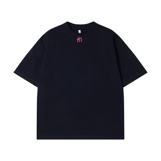 夏季新款时尚个性韩版涂鸦HI印花圆领短袖T恤撞色百搭简约上衣 商品图1