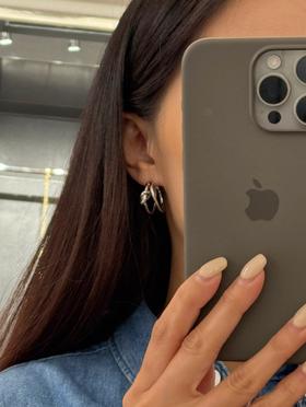 赛家 新款法式复古金属打结双层耳环