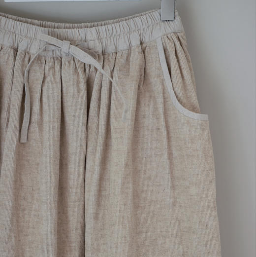 黄阿福｜原色亚麻棉灯芯绒弯兜半裙 商品图2