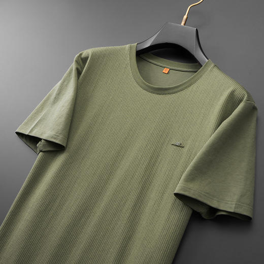 【DWP】大依优型大码圆领短袖T恤加肥加大男士大号弹力透气舒适夏季半袖 商品图2