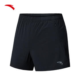 安踏短裤女黑色百搭女夏季显瘦跑步健身训练休闲吸湿透气运动162435507