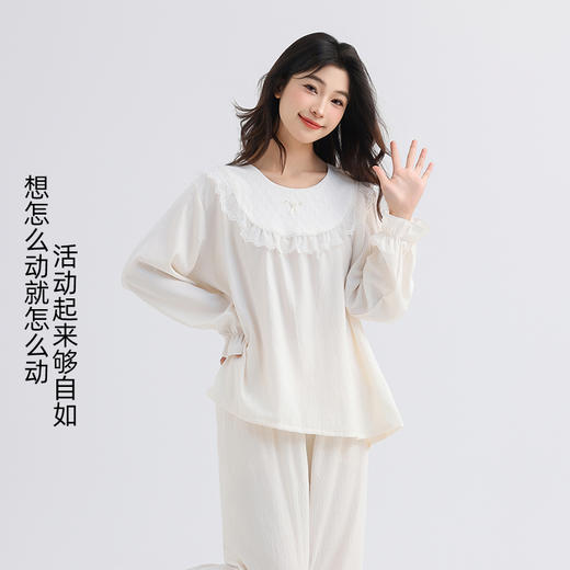 美季美优女士套头蕾丝长袖套装 商品图4