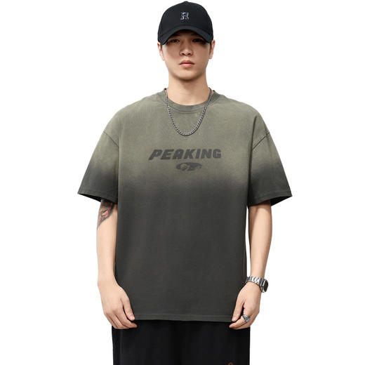 【100%棉】【DQ】大依优型大码男装重磅洗水渐变圆领T恤男宽松潮流纯棉短袖半袖夏季新品上衣 商品图4