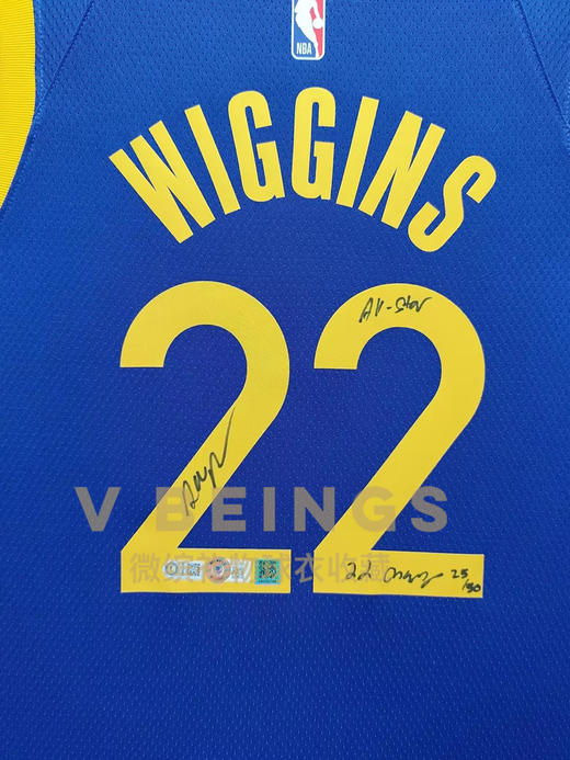 收藏系列 维金斯 勇士队22号蓝色 全明星2022总冠军加签亲笔签名球衣 商品图2