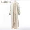 Famecoco范可儿开身毛衫长款含绵羊毛胸口刺绣纯色无领FAB6DF002 商品缩略图3