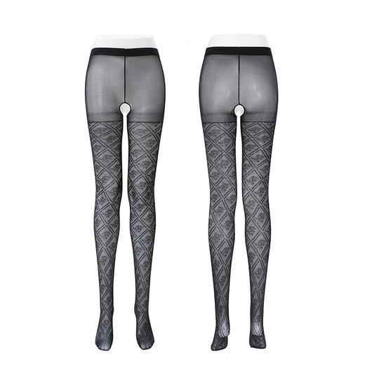 霏慕 小众甜酷花蔓菱纹连裤袜7331 情趣内衣性感纯欲免脱透肤黑丝丝袜 商品图11