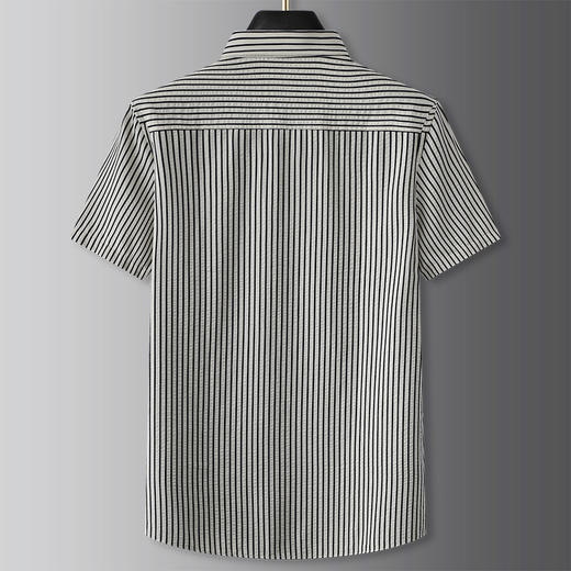 【DG】大依优型大码短袖衬衫经典条纹半袖男式加肥大码夏季薄款上衣肥佬宽松 商品图2