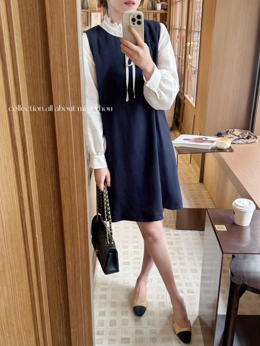 周小姐的故事 | Cleanfit剪裁之美 人丝汉麻高档质地连衣裙 藏蓝色 商品图0