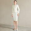 IWY/米白色亮丝西装套裙职业西装套装女正装高级感白色西服气质名媛范职业装套裙工作服CS2103-M 商品缩略图4