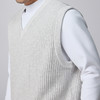 墨麦客男装纯色V领针织背心男2024秋冬新款提花肌理男士毛衣21820 商品缩略图3