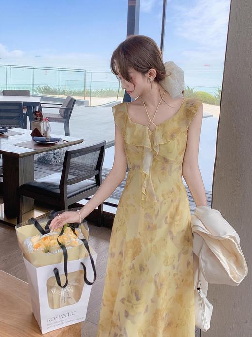 张心子【绿野仙踪】春夏氛围感碎花小荷叶花边吊带裙 连衣裙U2502002 商品图11