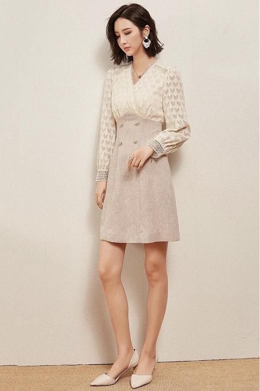 OUNIXUE/欧昵雪 春季高腰显瘦拼接式连衣裙 15326 商品图3