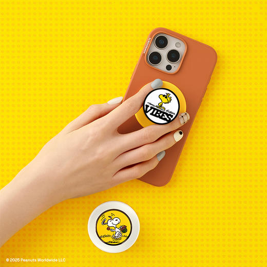 【史努比与朋友们】糊涂塌客 MAGSAFE磁吸手机气囊支架 Round圆啪嗒系列 金属珐琅 黄色 卡通 商品图3