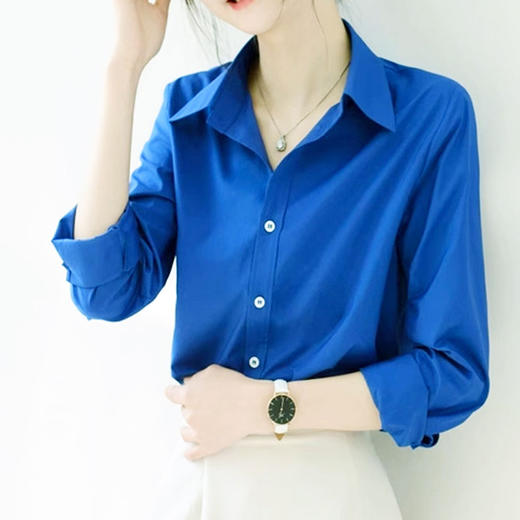 BASICLIVE克莱因蓝衬衫 | 
 时尚名模都爱的单品，被种草N次，艺术高级色 商品图5