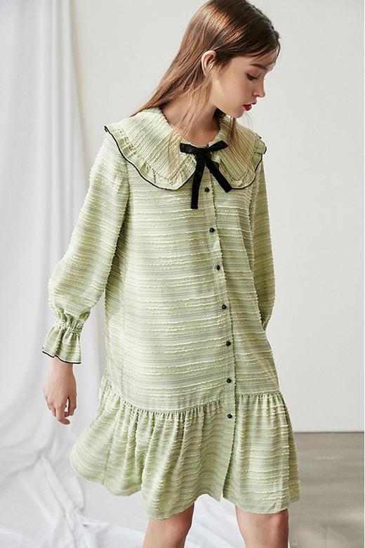 OECE 复古减龄娃娃领系带连衣裙 15385 商品图4