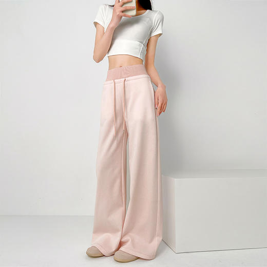 雀说蚂蚁腰直筒裤子新款高腰显瘦宽松型阔腿裤韩系慵懒长裤AL51050 商品图3