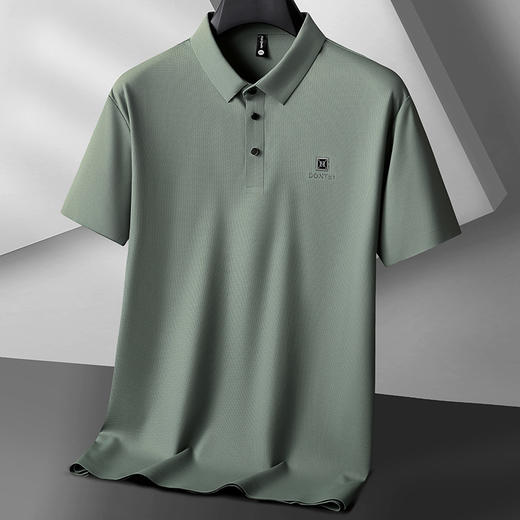 【冰丝无痕】【8色可选】【DK】大依优型大码短袖polo衫翻领加肥加大男装肥佬运动休闲冰丝无痕凉感上衣胖子商务 商品图6