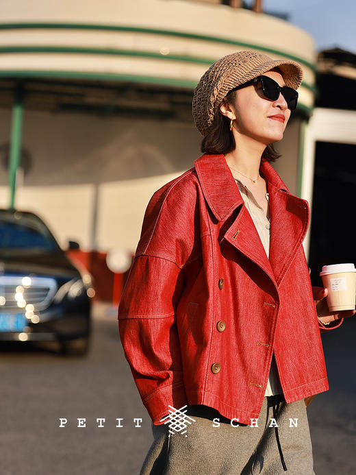 PETIT SCHAN小闪 CLO#737 Corner space 一隅空间 纯棉丹宁枪驳领牛仔外套 商品图0