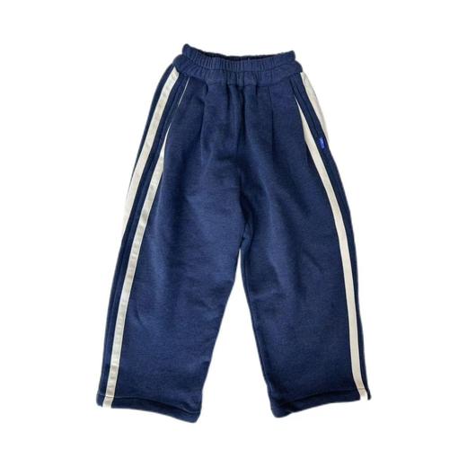 2025春季男女儿童软绵糯糯侧边条纹校园风通勤休闲直筒运动裤 商品图2