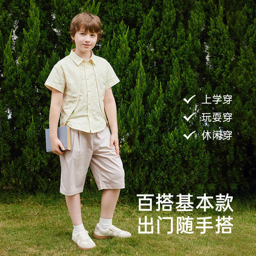 英氏儿童裤子夏季休闲时尚男童中裤透气裤子百搭2025新款男童裤子 商品图2