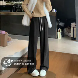 【积分兑换】【人字纹毛呢超模裤】仿羊绒面料加绒加厚 高腰设计抬高身材比例 显高显瘦