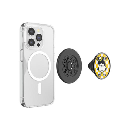 【史努比与朋友们】强势露西 MAGSAFE磁吸手机气囊支架 Round圆啪嗒系列 黄色 格纹 卡通 商品图2