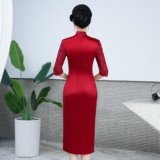 DNO-3GH200品牌醋酸旗袍刺绣婚宴礼服小个子连衣裙复古装 商品图3